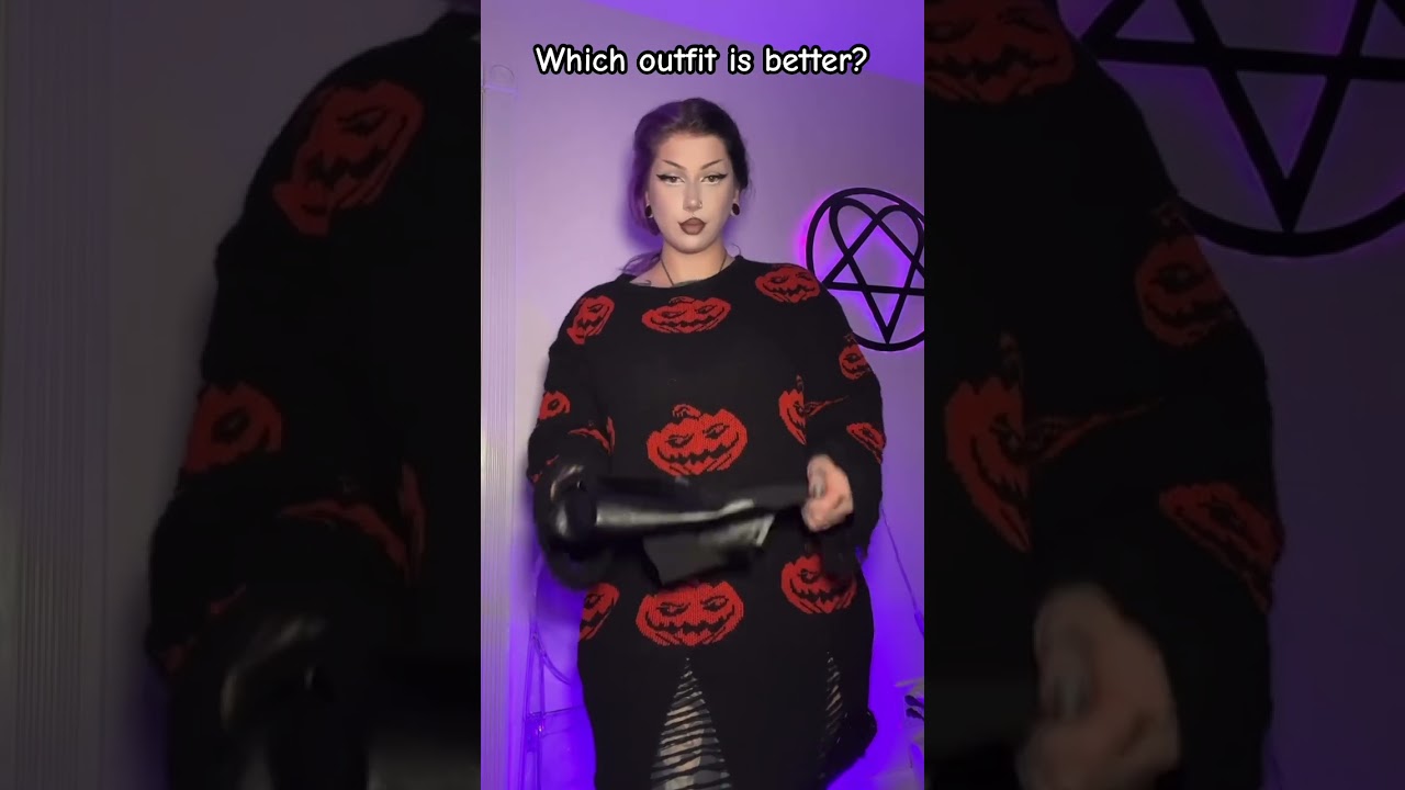 Different outfit change this time hmm let me know🖤💜 #halloween #trendingshorts