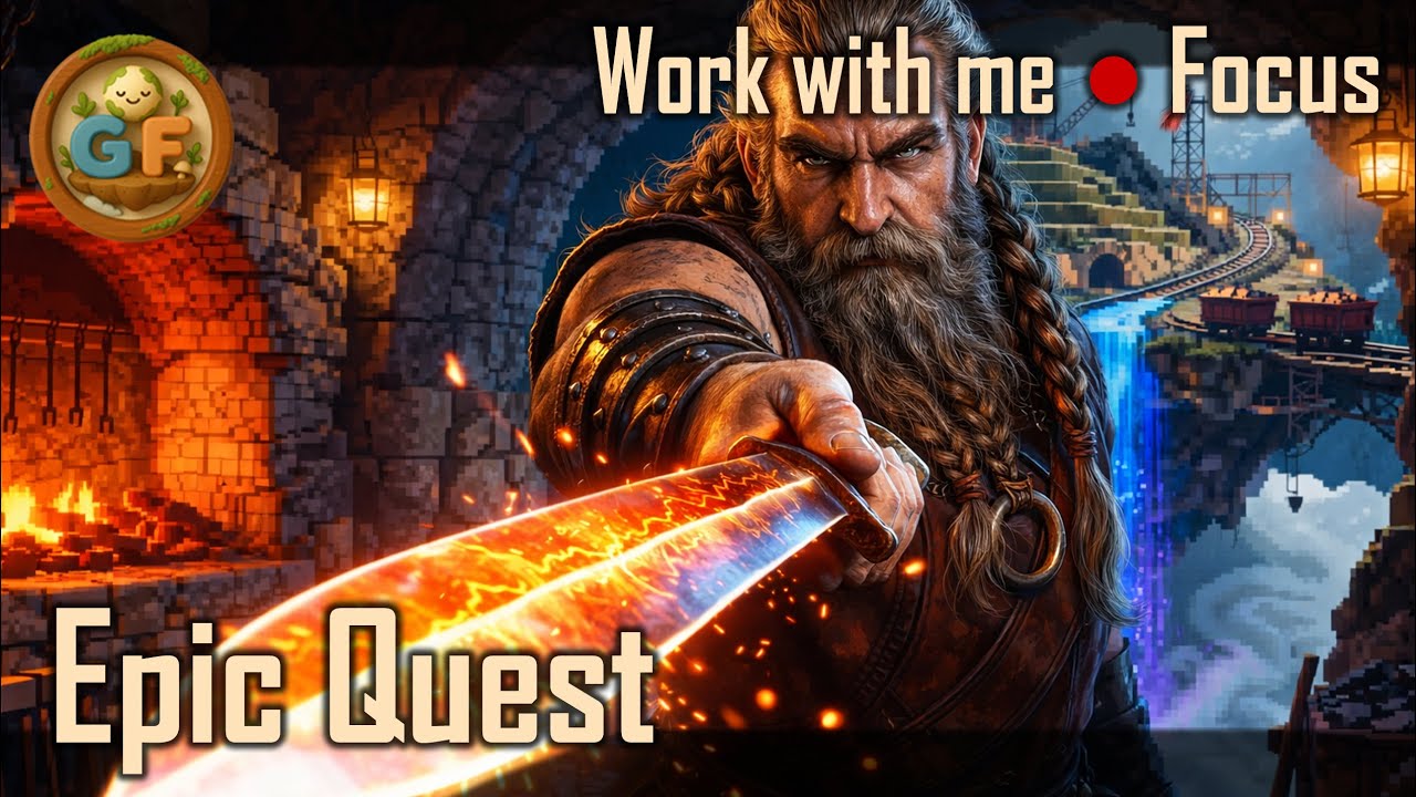 🔴 Work with Me: Pixel Retro RPG Ambience for Deep Focus & Study (12H) 🎮 