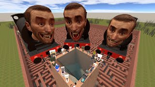 SKIBIDI TOILET TRAIN WITH ALL SMALL AND OTHER BOSSES IN BIG MAZE EPISODE 149 screenshot 2