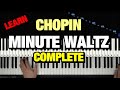 Chopin waltz op 64 no 1 piano tutorial minute waltz