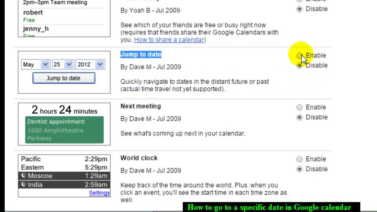 How to go to a specific date in Google calendar YouTube