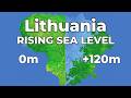 Lithuania 🇱🇹 - Rising Sea Level(4K) 🌊 #geography #map #lithuania #sealevelrise