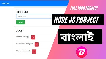 Todoapp Project for beginners in bangla | Nodejs Bangla Tutorial