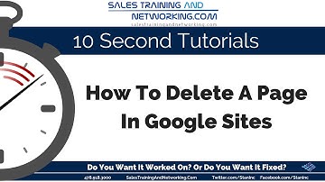 Delete A Google Site Page - Ten Second Tutorial
