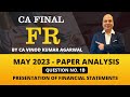 Q. No.1B May 2023 - Paper Analysis | Presentation Of Financial Statements | CA Final FR by CA VK Sir