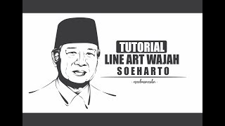 TUTORIAL LINE ART COREL DRAW X7 | HOW TO DRAW SIMPLE VECTOR - PRESIDEN SOEHARTO screenshot 5