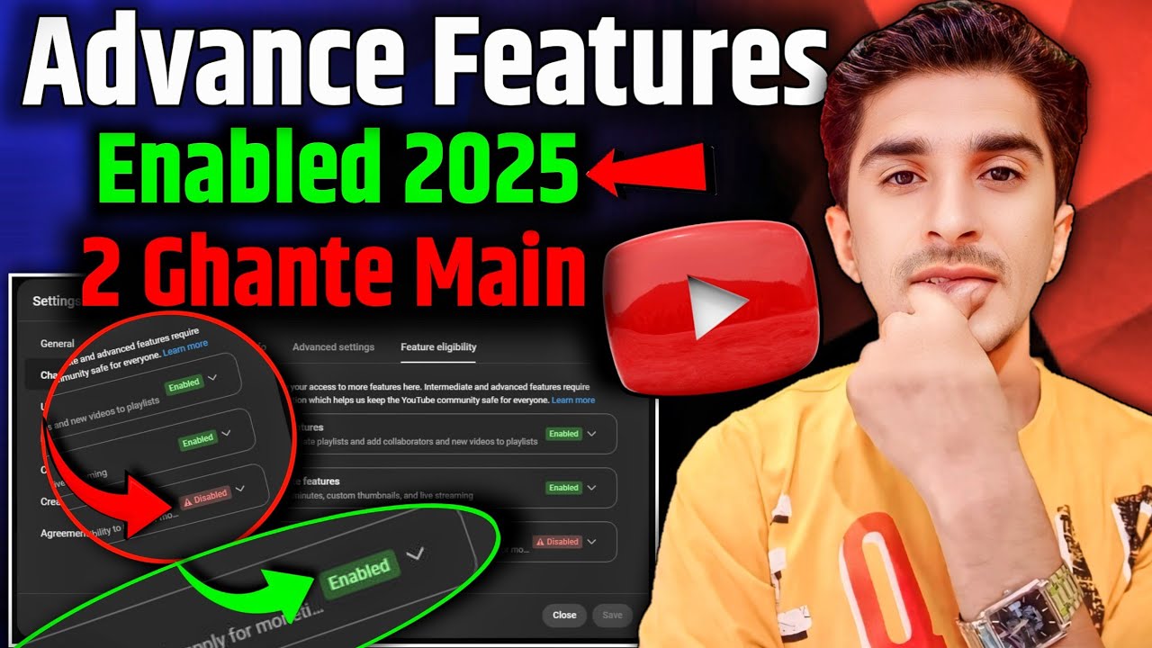 Desable to Enabled Youtube Advanced Features | How to Solve Advance ...