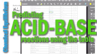 Chemical Equilibrium: Predicting Acid-Base Reactions Using the Acid Table
