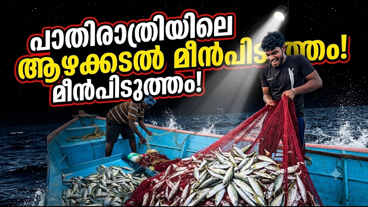 രാത്രികാല ഒഴുക്കൽ വല മീൻപിടുത്തം  #fishing