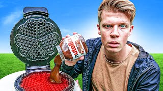 Wat gebeurt er als je Nutella in een wafel ijzer doet?