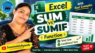 SUM vs SUMIF in Excel 🔥 | Excel Interview Questions & Real Examples | SunainaLakshyaEdu