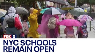 NYC schools remain open despite historic rain