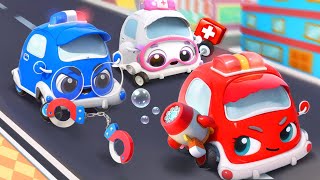 Little Rescue Squad - Fire Truck, Police Car, Ambulance | Vehicles Song | Kids Songs | BabyBus screenshot 5