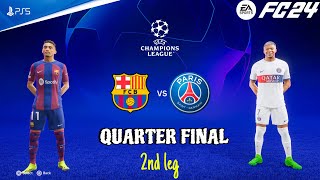 FC 24 - Barcelona Vs PSG - Quarter Final 2nd Leg - UEFA Champions League 23\/24 | PS5™ [4K60]