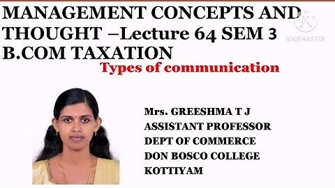MANAGEMENT CONCEPTS AND THOUGHT (LECTURE 64)SEM 3 B.COM TAXATION