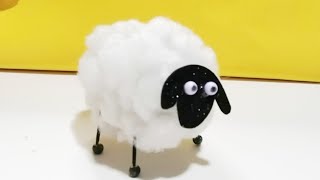 How to make 3d sheep  فكرة كرافت عيد الأضحى خروف مجسم 