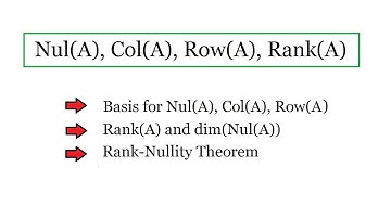 Nullspace Column Space and Rank