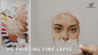 Oil Painting Face Time Lapse | Dulam Srinivas