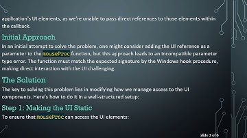 Resolving MouseProc Function Challenges: Accessing UI Elements in C+ +  with Qt