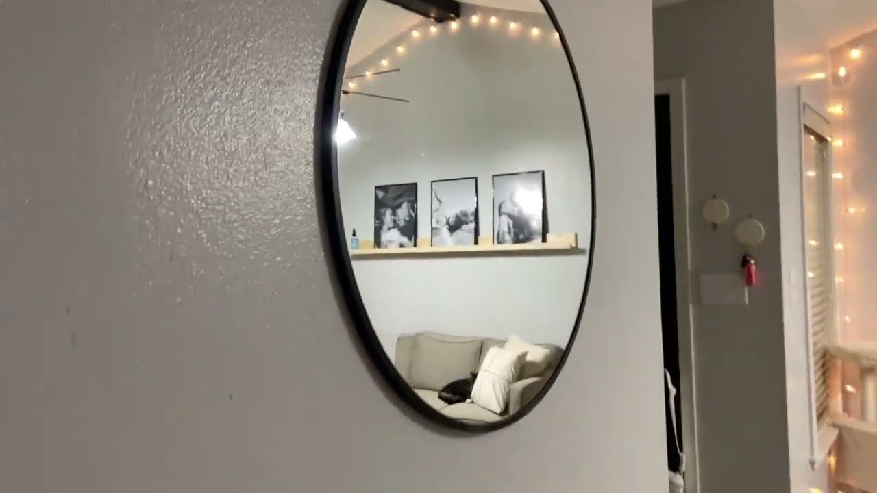 Round Mirror 30 inch, Black Round Mirror, Large Circle Mirror Metal Frame, Black Circle Wall Mirrors