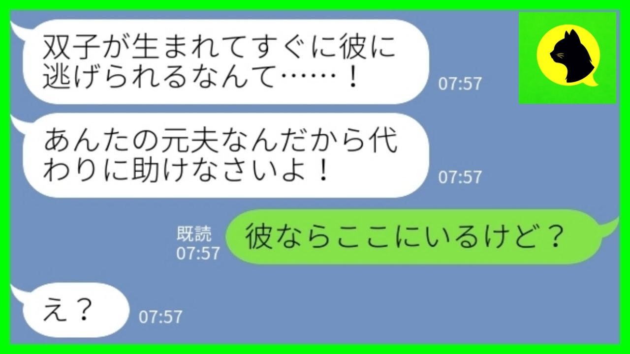 【LINE】1年前に夫を奪った姉が双子を連れて帰省「彼に逃げられた！助けて！」私「元夫ならここにいるけど？」→逃亡した元夫の“意外すぎる行き先”に一同騒然www