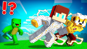 GODSPEED and KID FLASH Speedrunners vs Hunter in Minecraft - Maizen JJ and Mikey