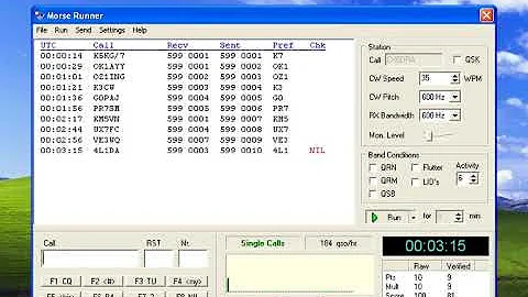 Morse Runner - Single Calls training by CX6DRA