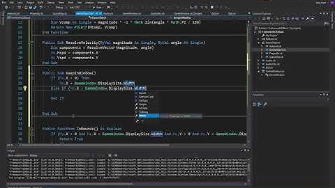 VBGN107 - VB.NET Asteroids Game - Keeping objects in the Game Window