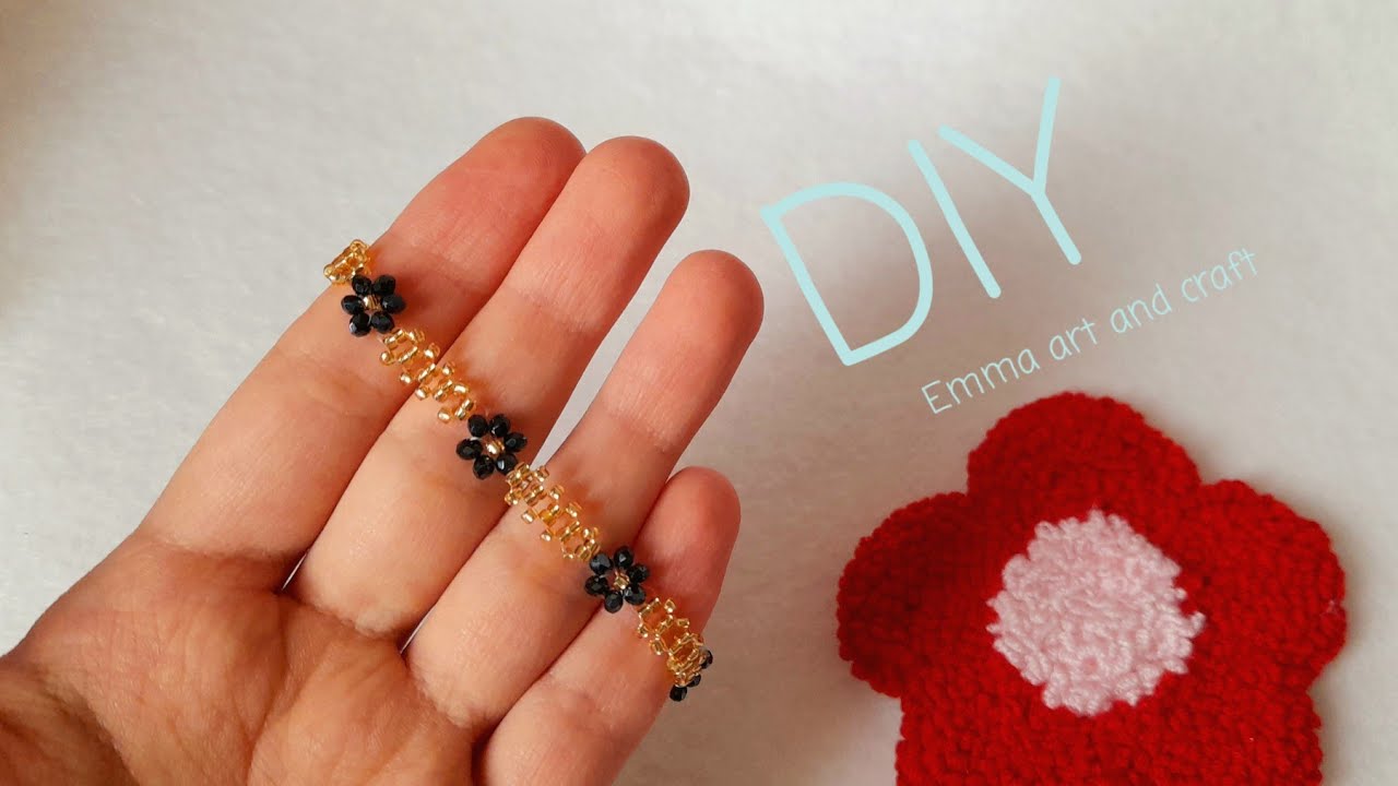 Beaded Daisy Bracelet: Seed Bead Daisy Chain Bracelet Tutorial 