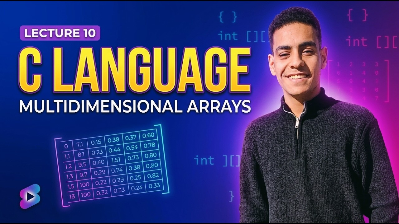 lecture 10 C Multidimensional array - YouTube