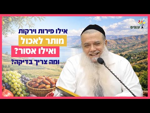 הרב יגאל כהן | אילו פירות וירקות מותר לאכול ואילו אסור? ומה צריך בדיקה?