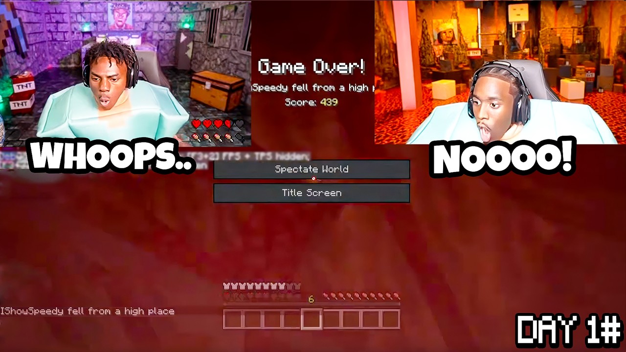 Funniest Speed & Kai Hardcore Minecraft Moments DAY 1