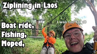 Travel vlog - Waterfall Ziplining, Exploring & Fishing in Laos | Mekong Delta
