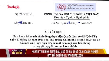 Ngành Tài chính phấn đấu mức độ hài lòng của doanh nghiệp đạt tối thiểu 95% vào năm 2025