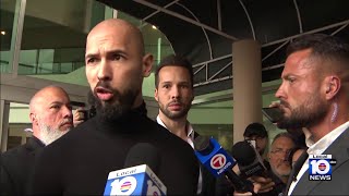 Facing human trafficking charges in Romania, influencer Tate brothers come to South Florida