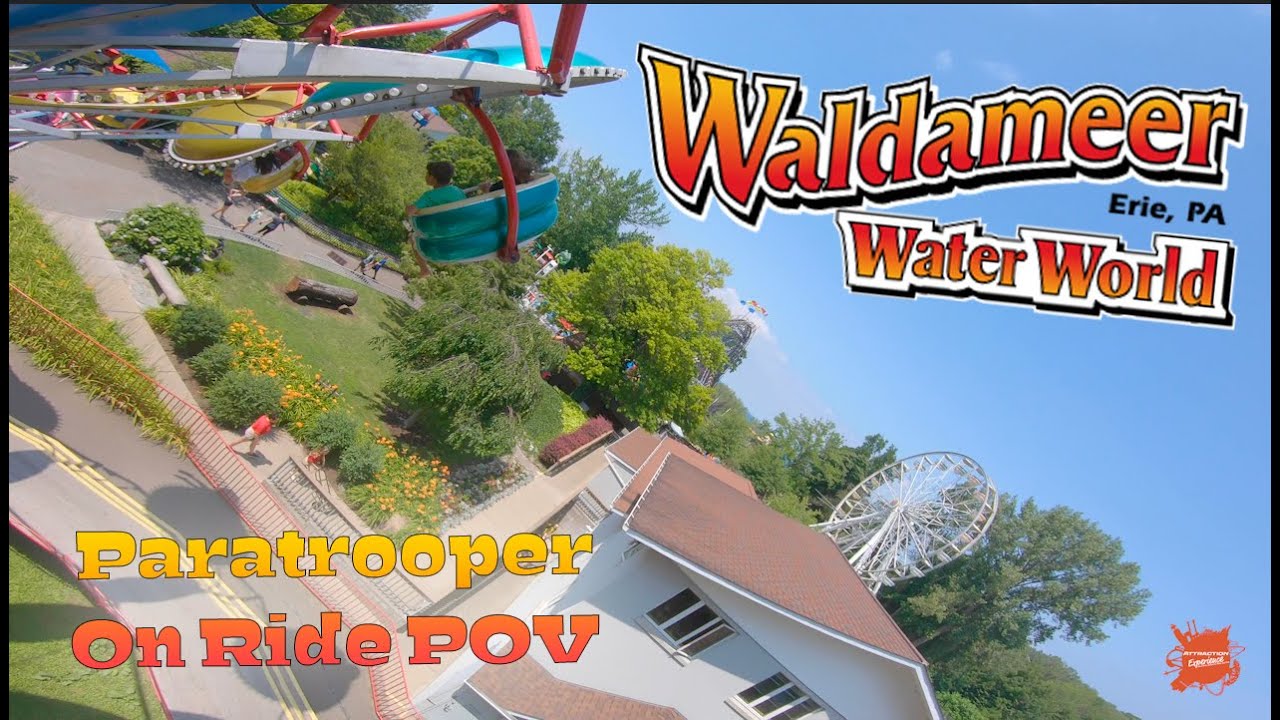 "Paratrooper" On Ride POV Classic Flat Ride At Waldameer Park In Erie PA
