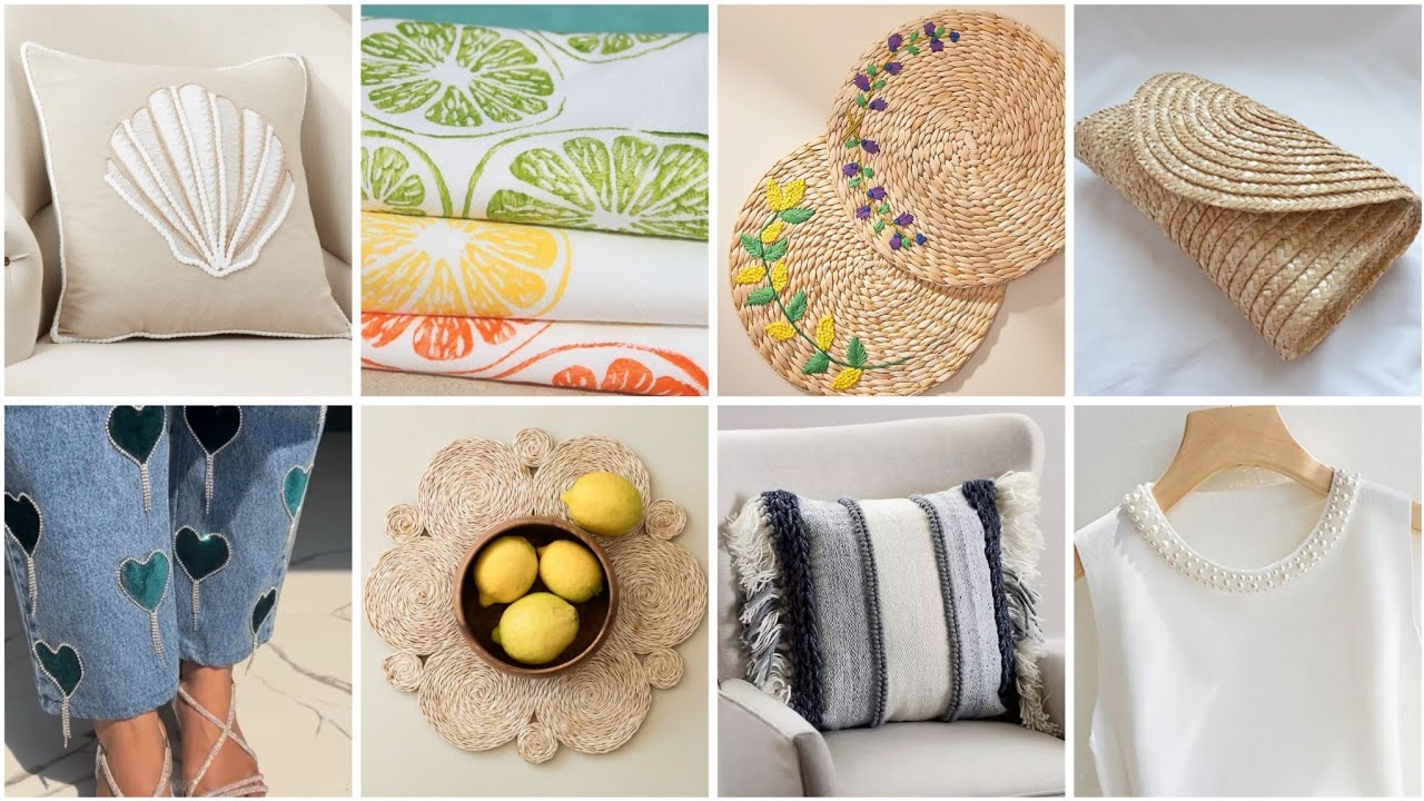 أفكار 💡عندك خيوط او قماش اصنعي ديكورات و منظمات وجددي الملابس القديمة #diy#craft