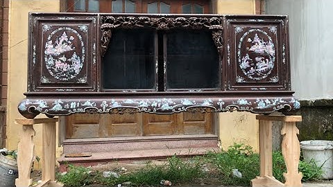 Tủ gỗ trắc đỏ khảm ốc đẹp đỉnh 135 triệu -0963177806