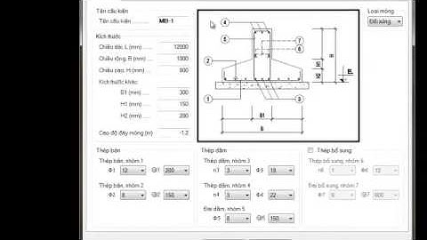 KCS SFD - Phần mềm vẽ và thống kê cốt thép Móng Băng