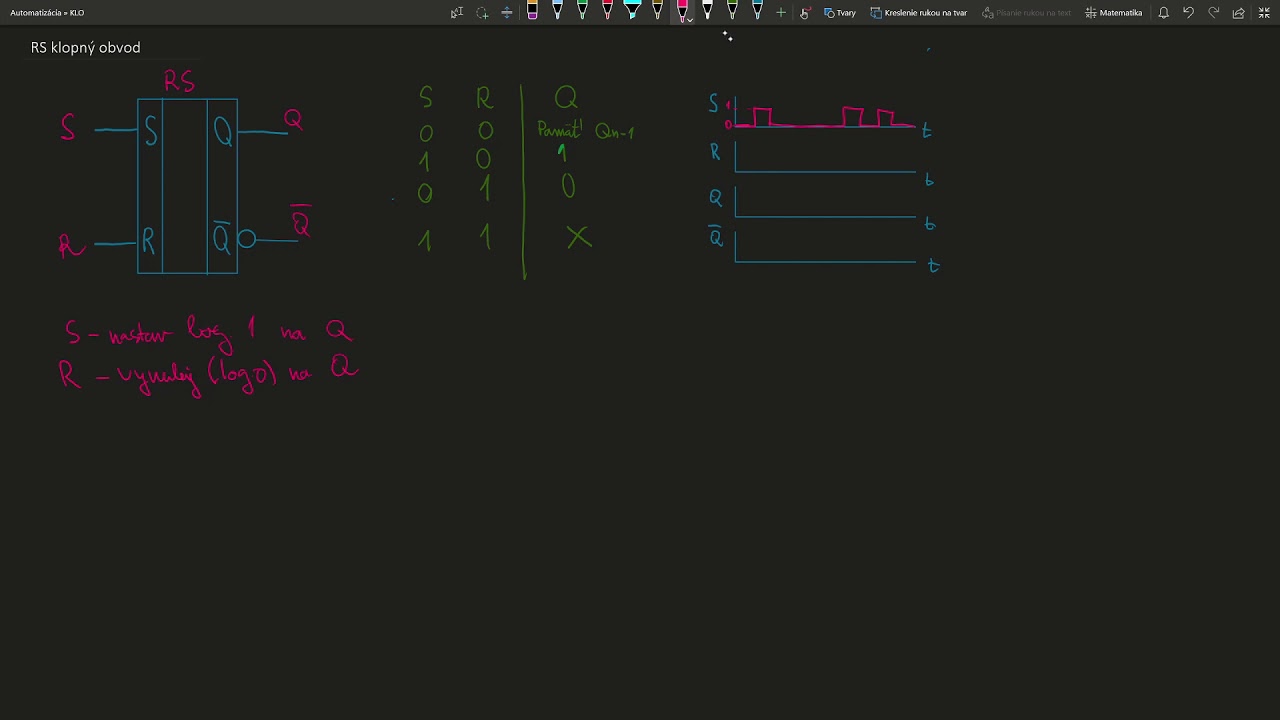RS obvod - časový diagram
