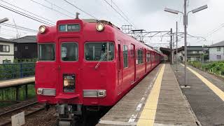 [唯一の板付編成！]名鉄6000系6006f 冨貴駅発車！