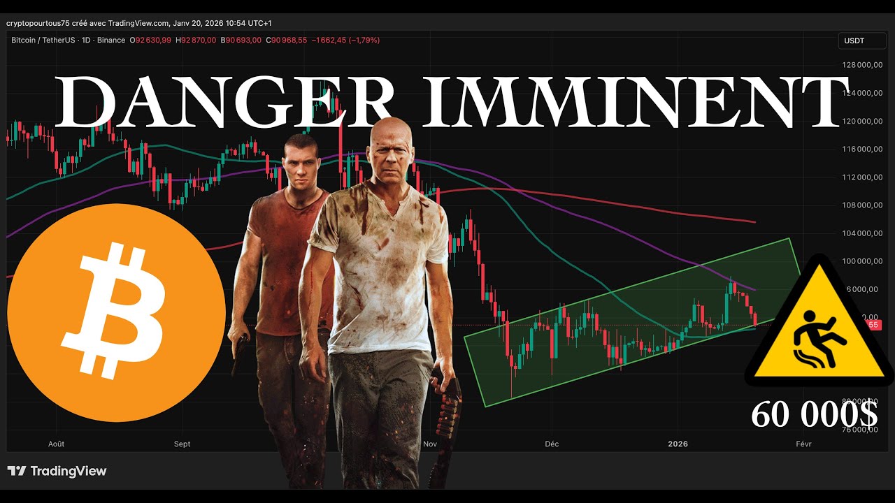 Flash CRYPTO⚡️ BITCOIN danger imminent ! Rebondir ou aller visiter les 60  000$ ? Ethereum à SUIVRE 👀