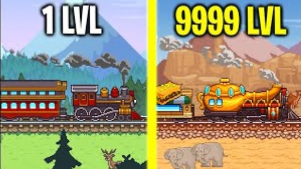 Tiny Rails! MAX LEVEL Rare Golden Train EVOLUTION! MAX LEVEL Cargo, Speed, Passengers, Cars, Engine