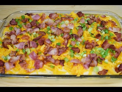 Cheddar Cheese and Bacon Mashed Potatoes, easy delicious recipe,