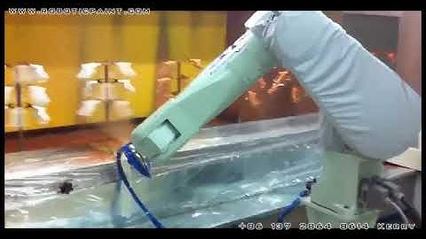 6 axis painting robot automatic trace on conveyor spray coating line system