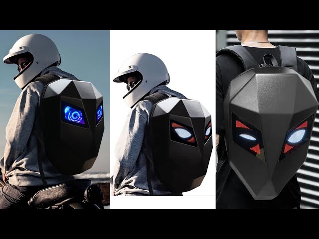 ✓Mochila con 👀OJOS👀 LED para moto (CRELANDER)🏍🏍 