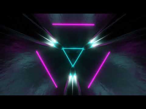 Cyan and Pink Sci-Fi Glossy Triangle Tunnel Background VJ Loop in HD