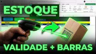 Planilha de Estoque Excel com Controle de Validade e Código de Barras