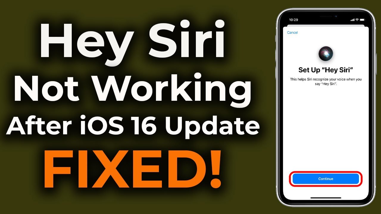 Hey Siri Not Working On iPhone After iOS 16 Update || FIXED! Apple info ...