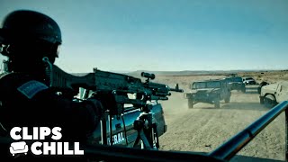 Shooting With Police Escort | Sicario: Day of the Soldado (Josh Brolin, Benicio Del Toro)